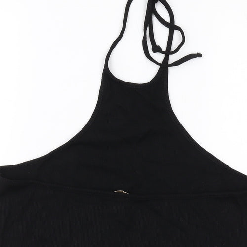 H&M Womens Black Polyester Basic Tank Size L Halter