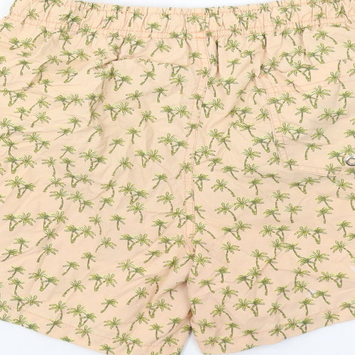 Zara Womens Pink Geometric Polyester Basic Shorts Size M L5 in Regular Drawstring