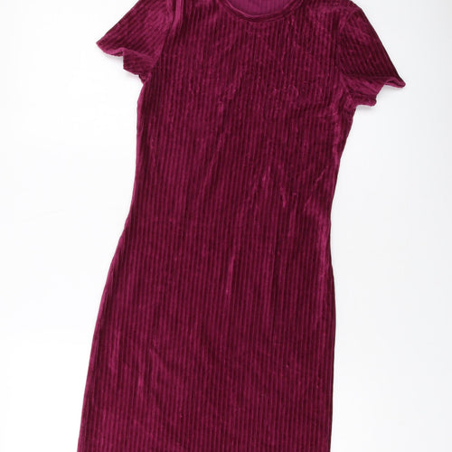 M&Co Girls Purple Cotton Mini Size 14 Years Round Neck Pullover