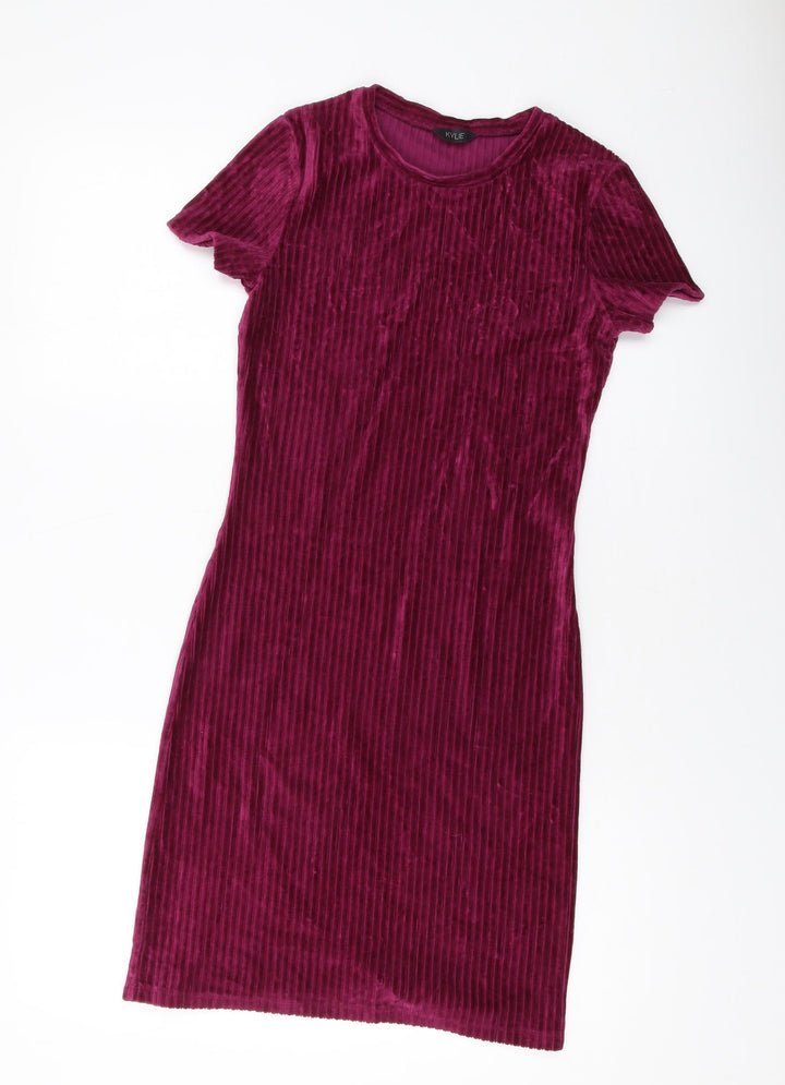 M&Co Girls Purple Cotton Mini Size 14 Years Round Neck Pullover