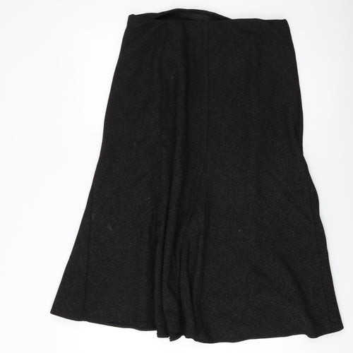 Marks and Spencer Womens Black Polyester A-Line Skirt Size 16