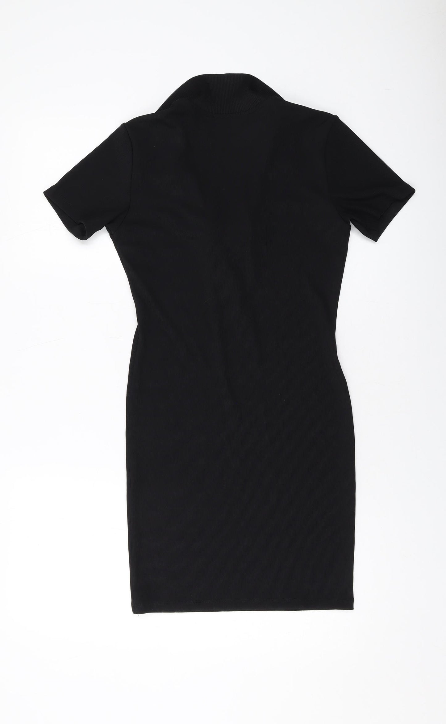 Bershka Womens Black Polyester Mini Size M Collared Pullover