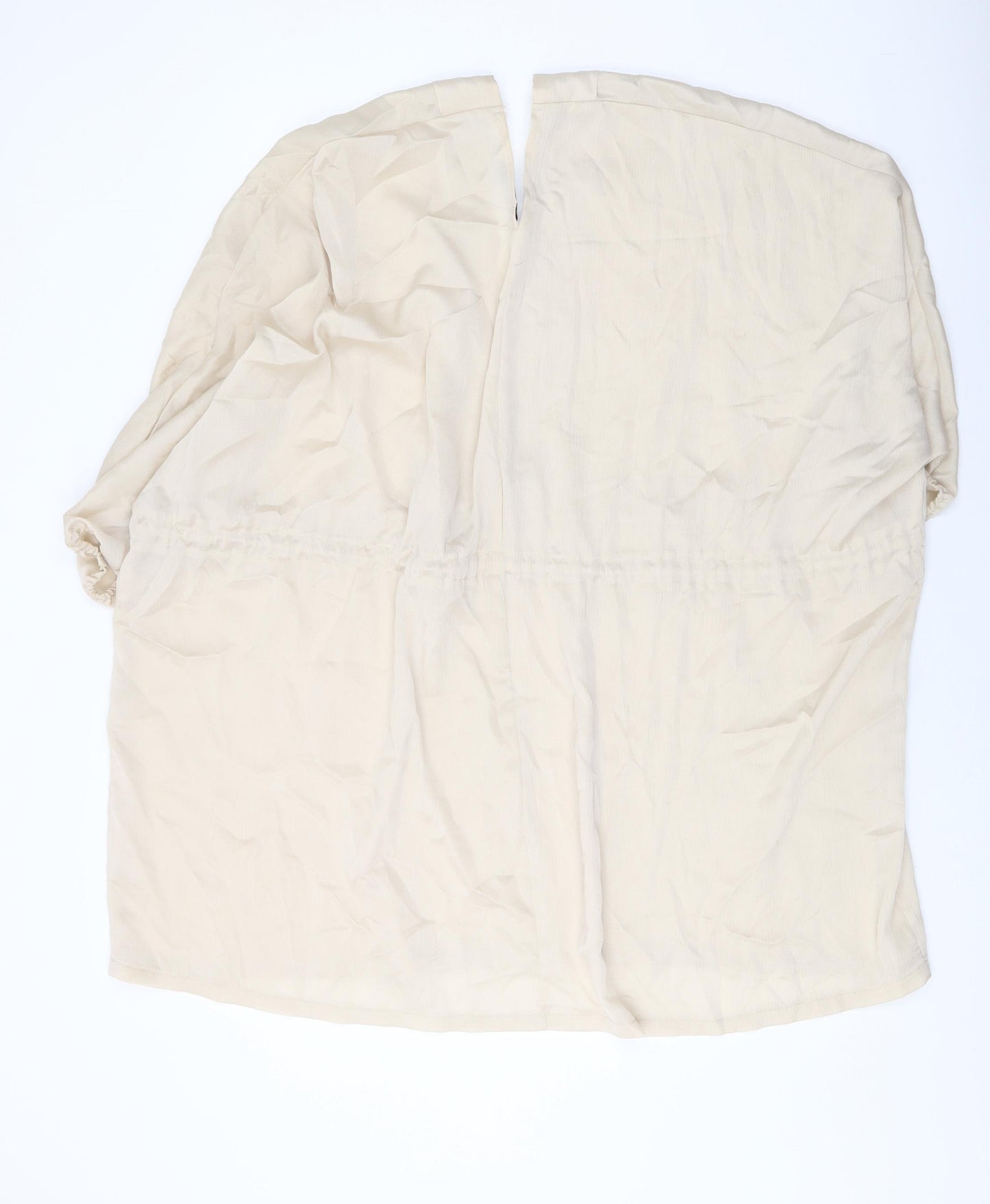 PRETTYLITTLETHING Womens Beige Polyester Basic Blouse Size 10 V-Neck