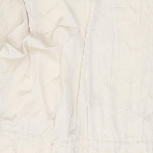 PRETTYLITTLETHING Womens Beige Polyester Basic Blouse Size 10 V-Neck