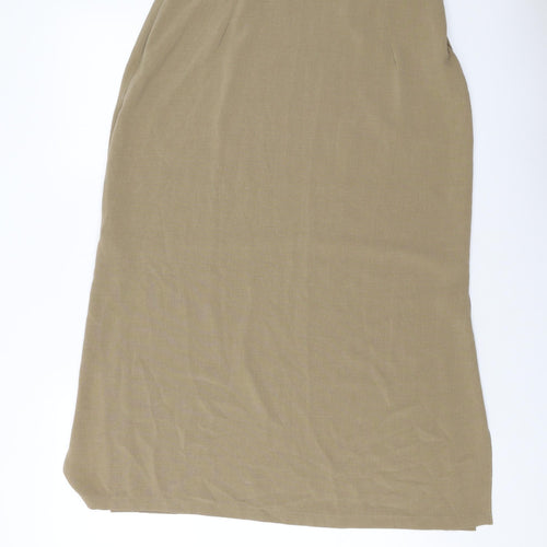 Marks and Spencer Womens Beige Polyester Straight & Pencil Skirt Size 16 Zip