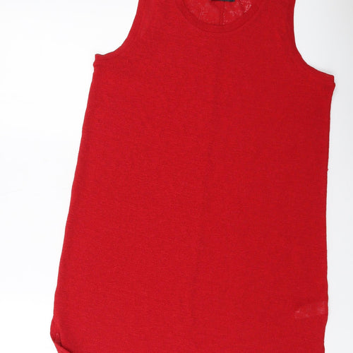 NEXT Womens Red Polyester Basic Tank Size 16 Round Neck