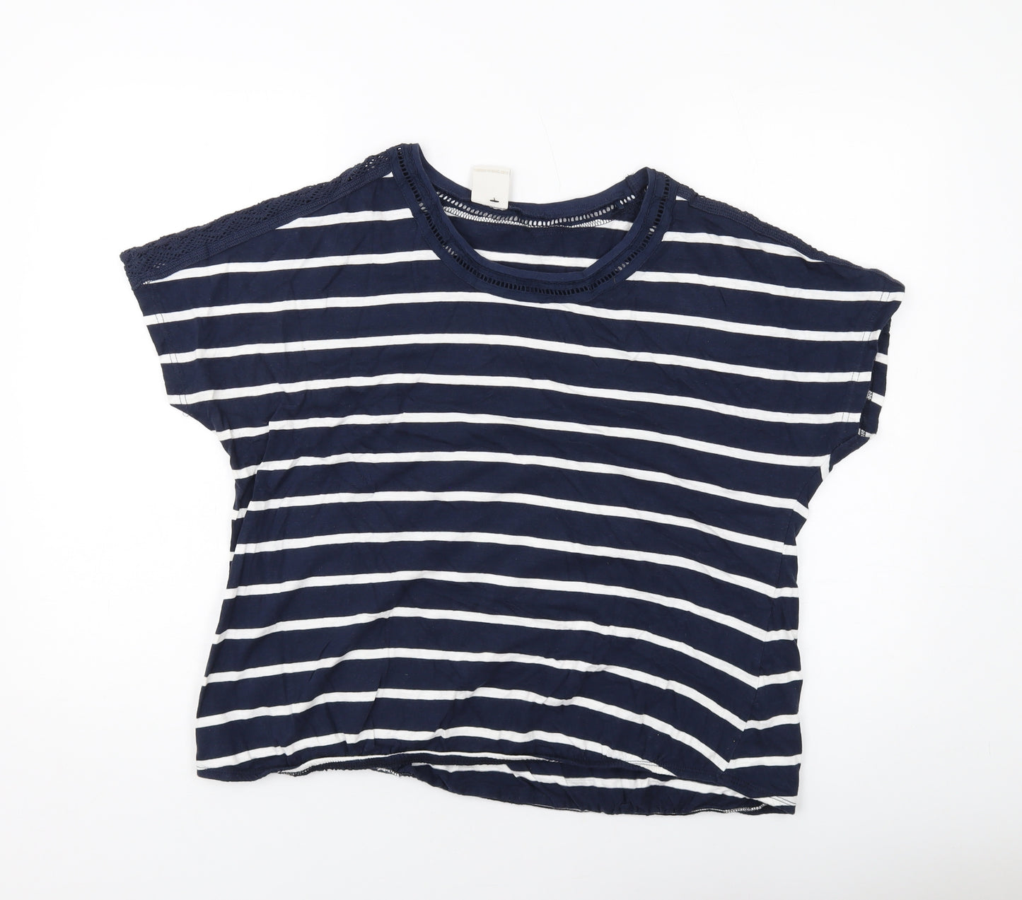 Trespass Womens Blue Striped Cotton Basic T-Shirt Size 16 Round Neck