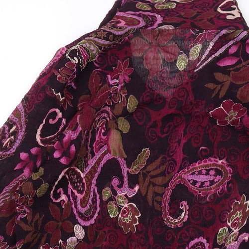 CC Womens Purple Floral Polyester Basic Blouse Size 12 Collared