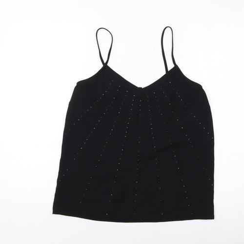 NEXT Womens Black Polyester Basic Tank Size 10 V-Neck