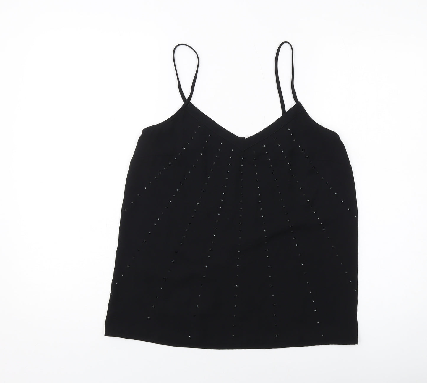 NEXT Womens Black Polyester Basic Tank Size 10 V-Neck