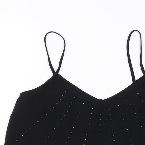 NEXT Womens Black Polyester Basic Tank Size 10 V-Neck