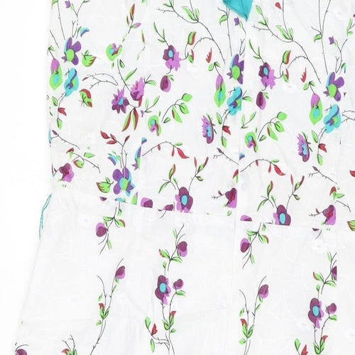 Klass Womens Multicoloured Geometric Polyester A-Line Size 12 V-Neck Zip