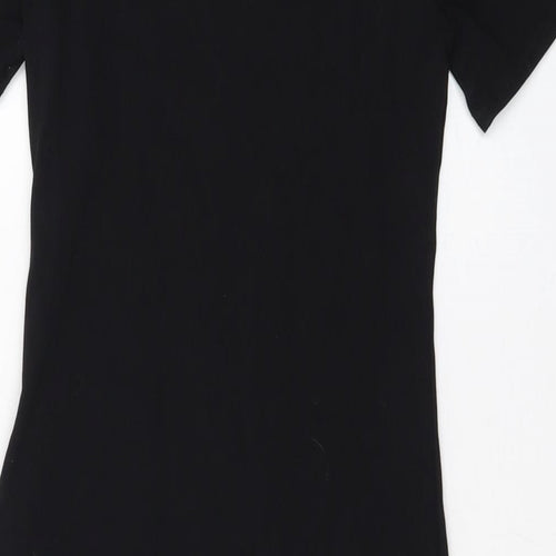 New Look Womens Black Cotton Mini Size 10 Round Neck Pullover