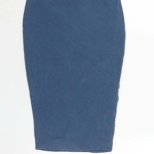 Kookai Womens Blue Cotton Straight & Pencil Skirt Size 24 in