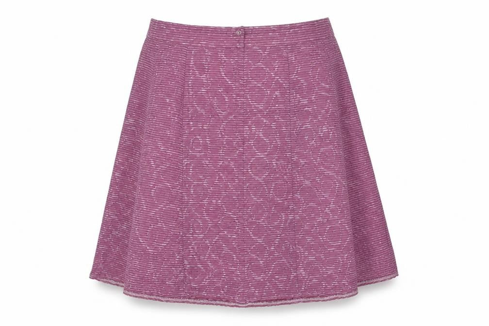 Classic Womens Purple Geometric Viscose A-Line Skirt Size 22 Zip