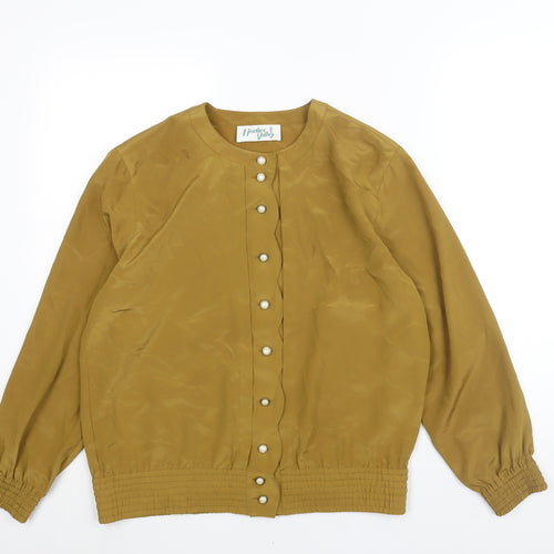 Heather Valley Womens Beige Polyester Basic Blouse Size 16 Round Neck - Vintage