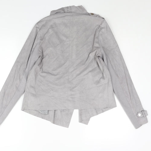 River Island Womens Grey Jacket Size 10 - Waterfall Front