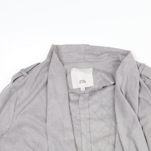 River Island Womens Grey Jacket Size 10 - Waterfall Front