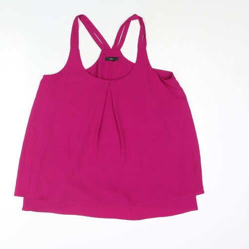 M&Co Womens Pink Polyester Camisole Blouse Size 14 Scoop Neck
