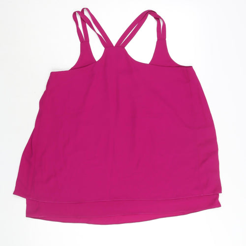 M&Co Womens Pink Polyester Camisole Blouse Size 14 Scoop Neck