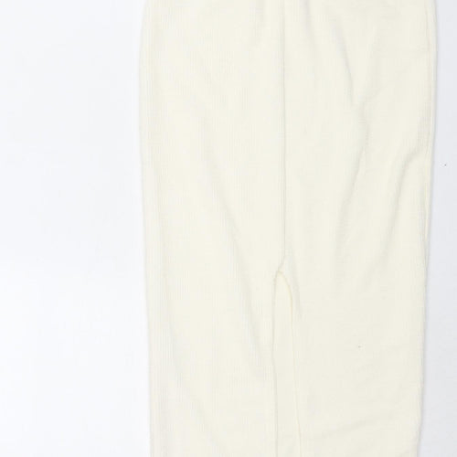 Missguided Womens Ivory Polyester Straight & Pencil Skirt Size 10 - Front Slit