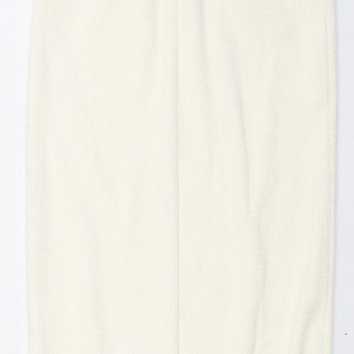 Missguided Womens Ivory Polyester Straight & Pencil Skirt Size 10 - Front Slit