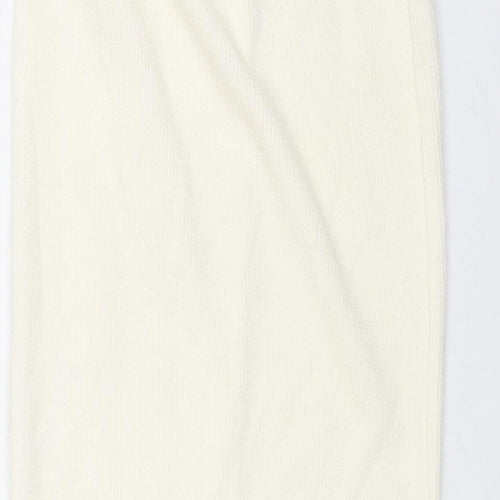 Missguided Womens Ivory Polyester Straight & Pencil Skirt Size 10 - Front Slit