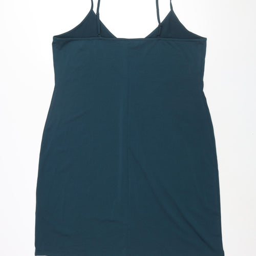 City Chic Womens Blue Polyester Tank Dress Size 18 V-Neck Pullover