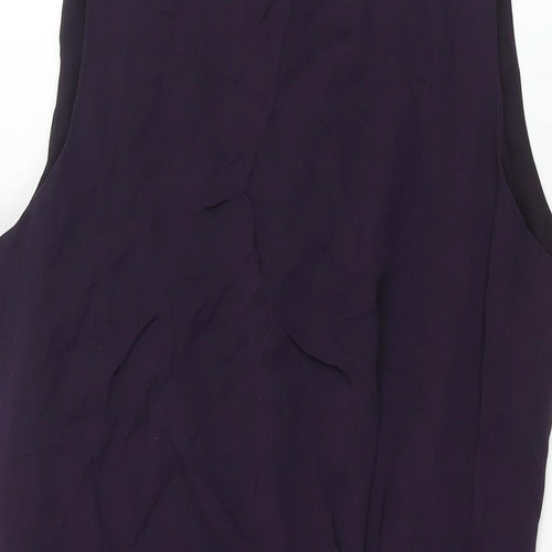 Liz Claiborne Womens Purple Silk Shift Size 10 Round Neck Zip