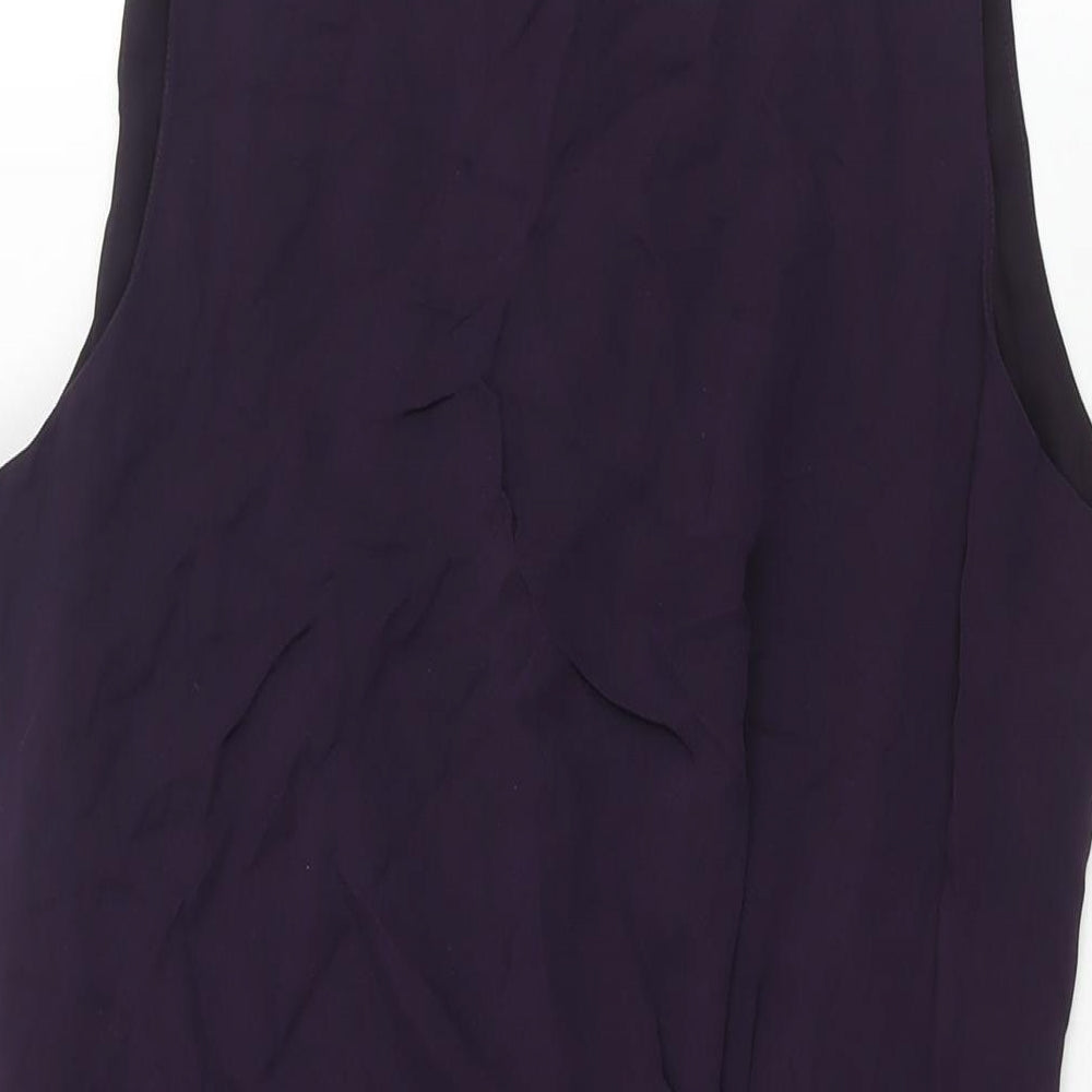 Liz Claiborne Womens Purple Silk Shift Size 10 Round Neck Zip