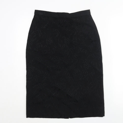 St Michael Womens Black Polyester Straight & Pencil Skirt Size 10 Zip