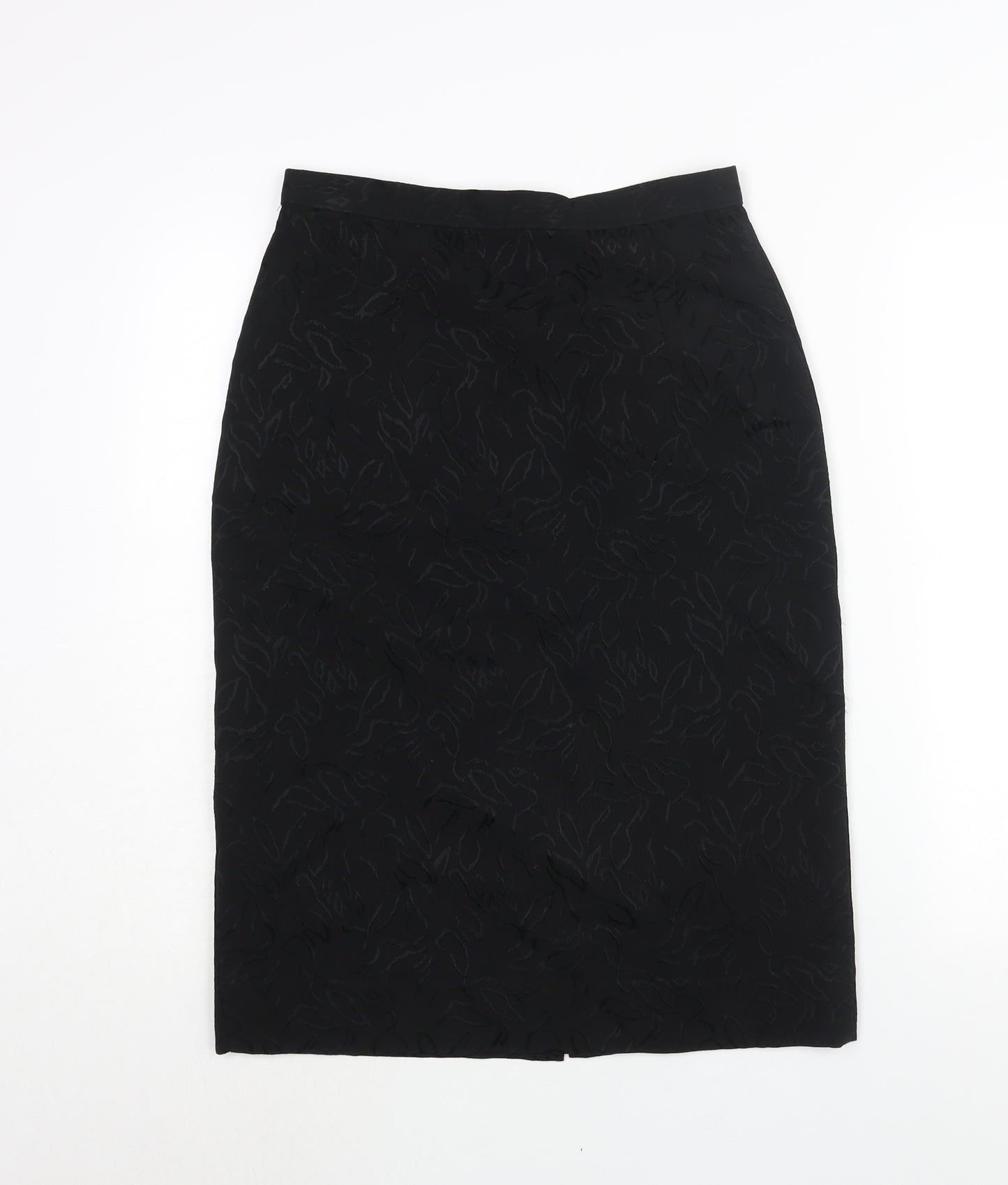 St Michael Womens Black Polyester Straight & Pencil Skirt Size 10 Zip