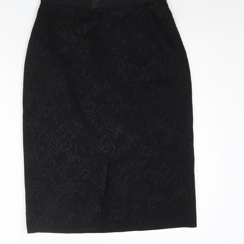 St Michael Womens Black Polyester Straight & Pencil Skirt Size 10 Zip