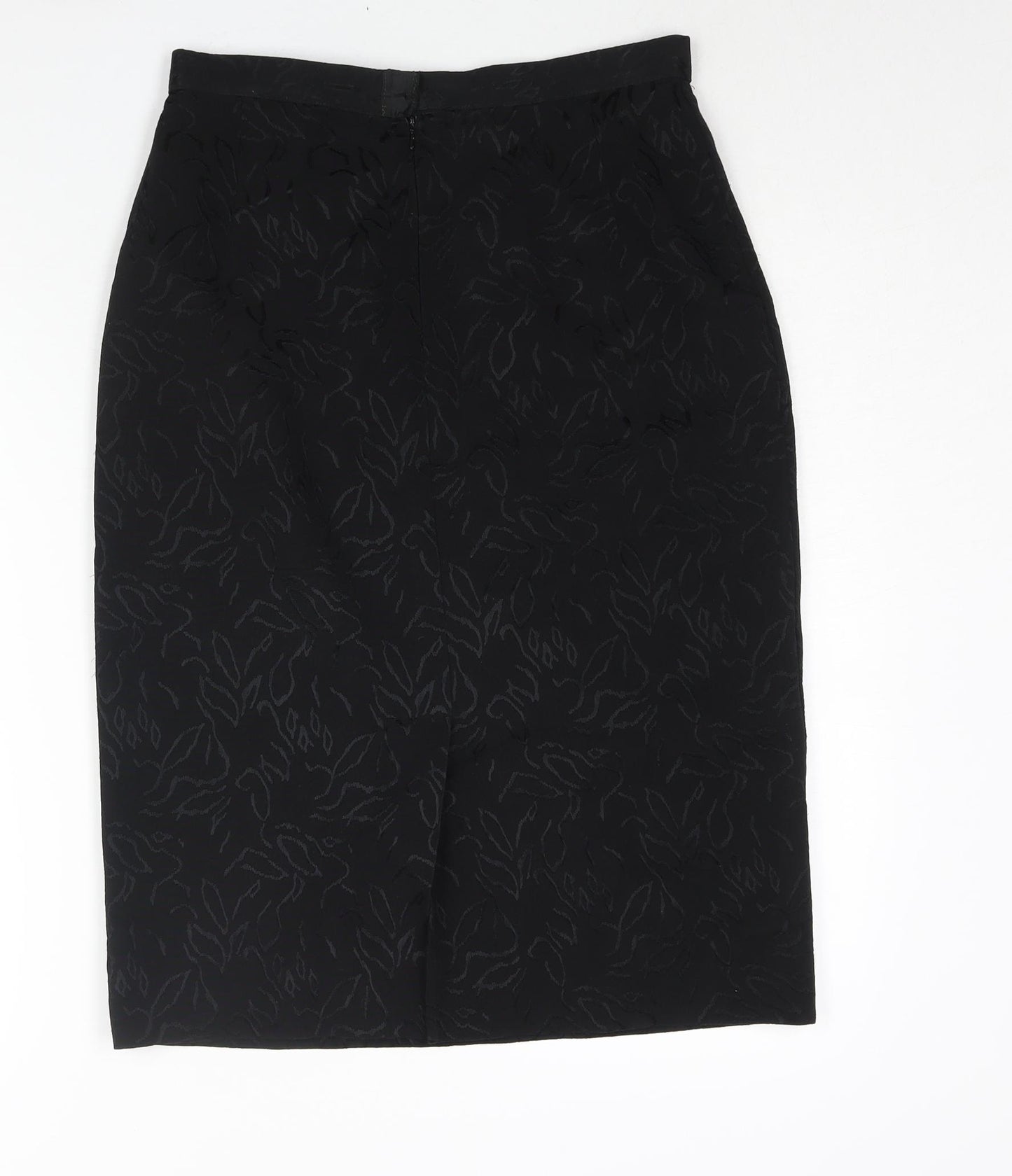 St Michael Womens Black Polyester Straight & Pencil Skirt Size 10 Zip