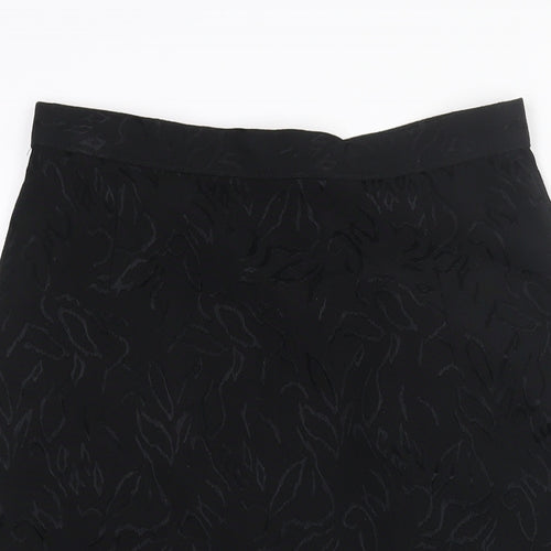 St Michael Womens Black Polyester Straight & Pencil Skirt Size 10 Zip