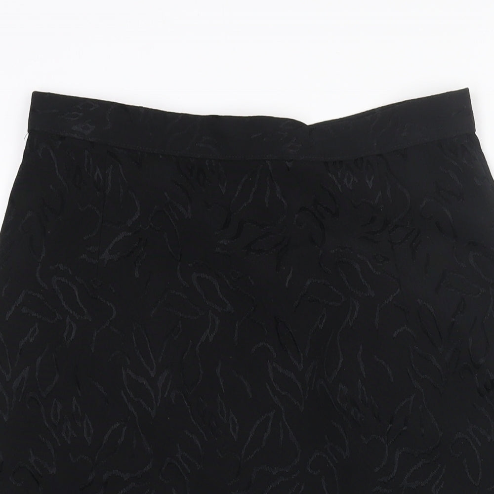 St Michael Womens Black Polyester Straight & Pencil Skirt Size 10 Zip