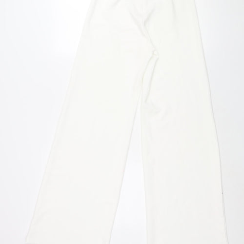 NaaNaa Womens White Polyester Trousers Size 6 L32 in Regular Zip