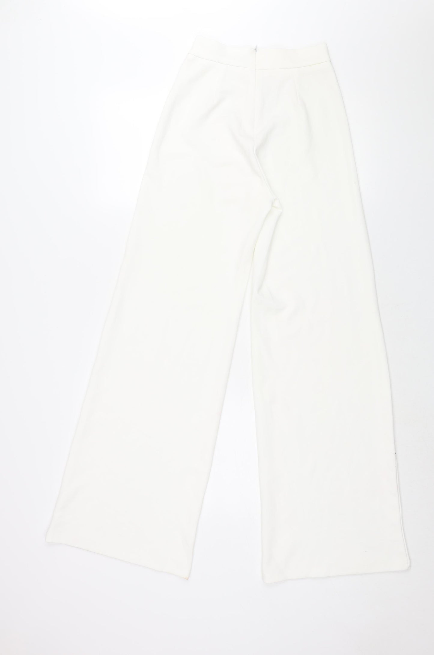 NaaNaa Womens White Polyester Trousers Size 6 L32 in Regular Zip