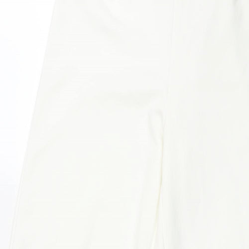 NaaNaa Womens White Polyester Trousers Size 6 L32 in Regular Zip