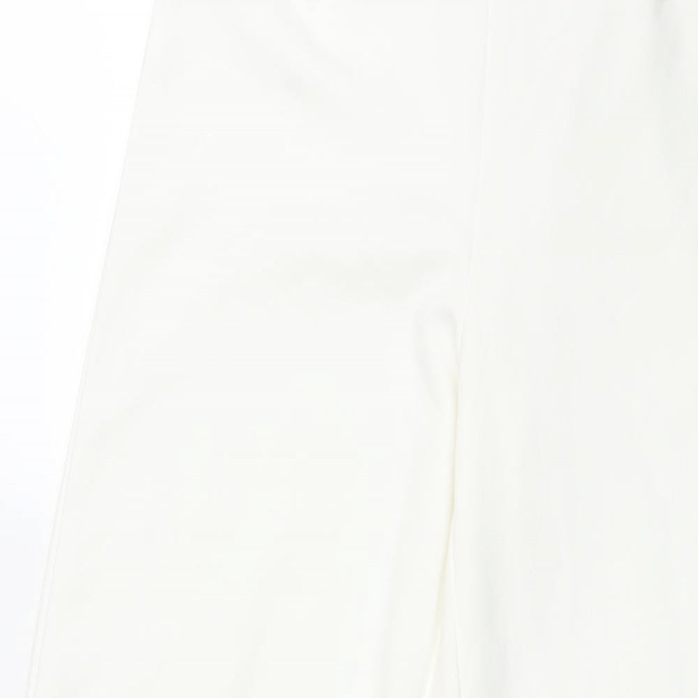 NaaNaa Womens White Polyester Trousers Size 6 L32 in Regular Zip