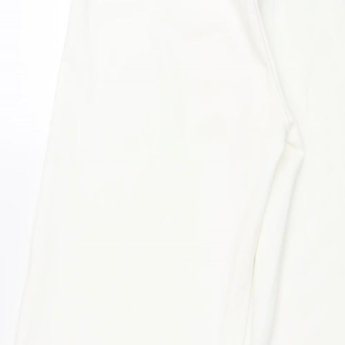 NaaNaa Womens White Polyester Trousers Size 6 L32 in Regular Zip