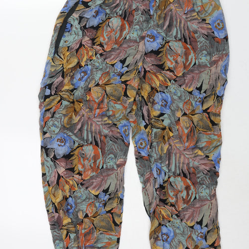 St Michael Womens Multicoloured Geometric Viscose Harem Trousers Size 14 L26 in Regular - Vintage