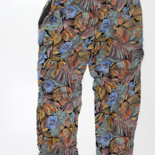 St Michael Womens Multicoloured Geometric Viscose Harem Trousers Size 14 L26 in Regular - Vintage