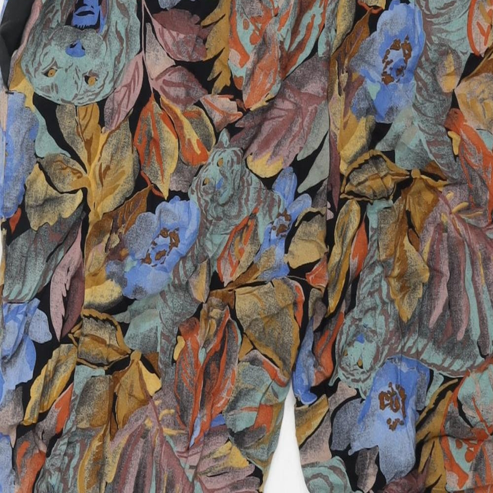 St Michael Womens Multicoloured Geometric Viscose Harem Trousers Size 14 L26 in Regular - Vintage