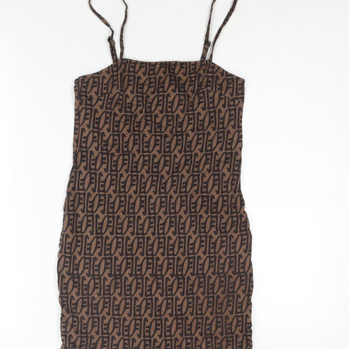 Motel Womens Brown Polyester Mini Size XS Square Neck Pullover