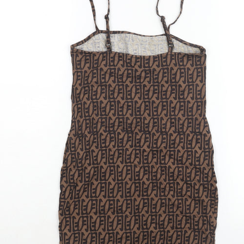 Motel Womens Brown Polyester Mini Size XS Square Neck Pullover