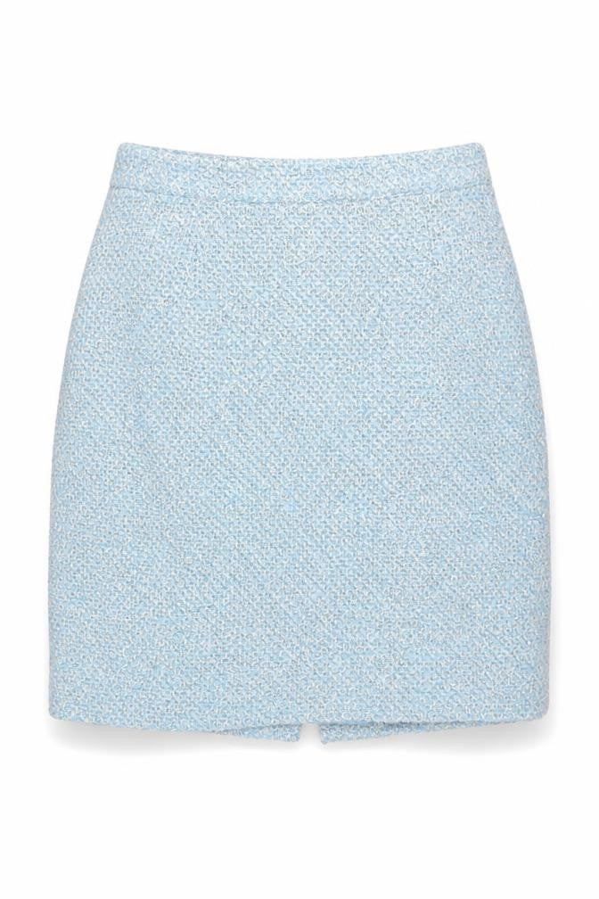 Etam Womens Blue Wool Straight & Pencil Skirt Size 14 Zip