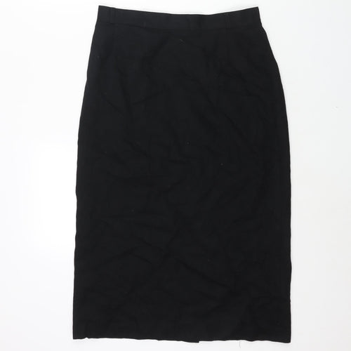 Made in Italy Womens Black Wool Straight & Pencil Skirt Size 30 in Zip