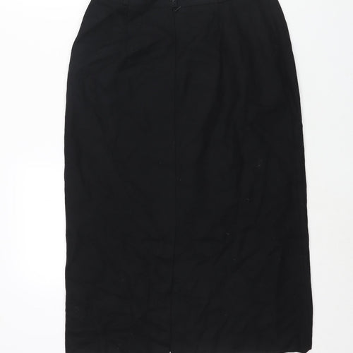 Made in Italy Womens Black Wool Straight & Pencil Skirt Size 30 in Zip