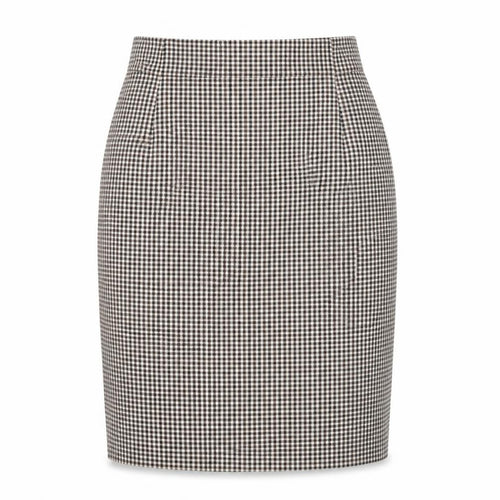Artigiano Womens Beige Check Polyester Straight & Pencil Skirt Size 10 Zip
